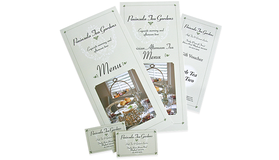 Peninsula Tea Gardens menu
